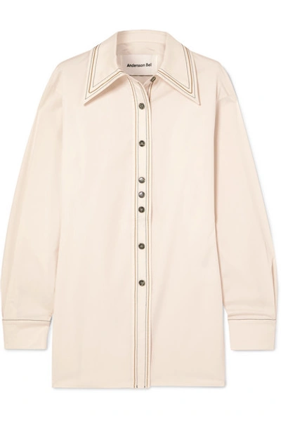 Shop Andersson Bell Twill Shirt In Cream