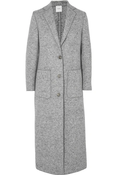 Shop Agnona Mélange Wool Coat In Dark Gray