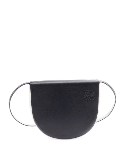 Shop Loewe Heel Two-tone Crossbody Bag In Black/white