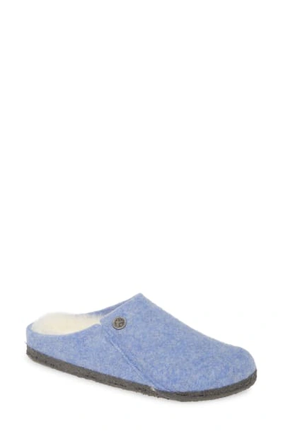 Shop Birkenstock Zermatt Genuine Shearling Lined Slipper In Blue Wool