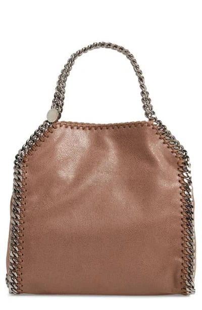 Shop Stella Mccartney 'mini Falabella - Shaggy Deer' Faux Leather Tote - Brown In Dark Taupe