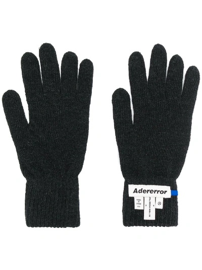 Shop Ader Error Logo Tag Gloves In Black