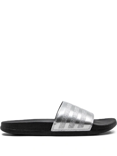 Shop Adidas Originals Adilette Comfort Slides In Metallic