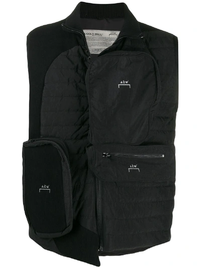 Shop A-cold-wall* Asymmetric Quilted Vest In Black