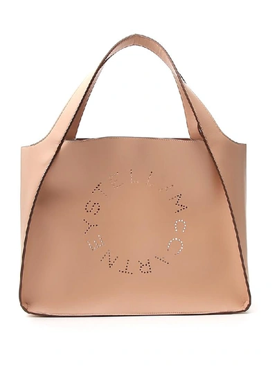 Shop Stella Mccartney Logo Tote Bag In Beige
