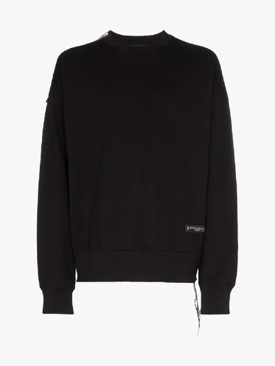 Shop Mastermind Japan Logo Print Zip Detail Sweatshirt In Black