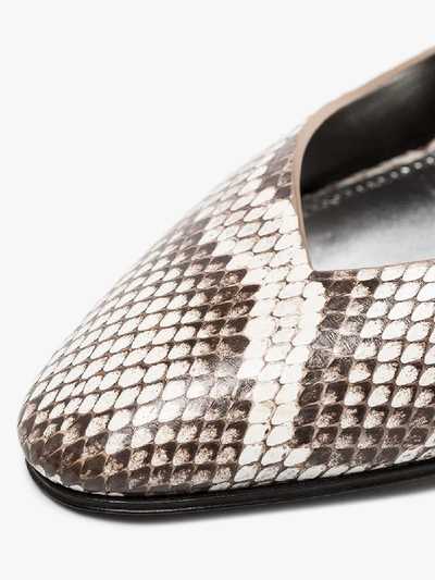 Shop Givenchy Grey 100 Snake Print Leather Pumps