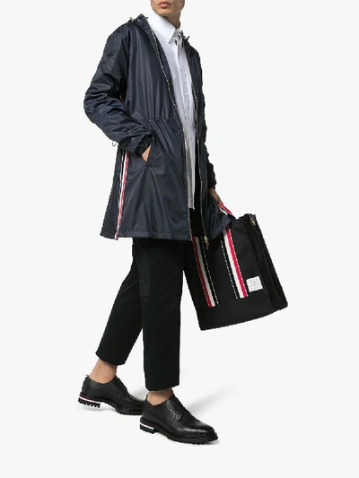 Shop Thom Browne Rwb Stripe Ripstop Parka In Blue