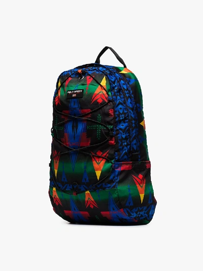Shop Polo Ralph Lauren Multicoloured Heritage Printed Backpack In Blue