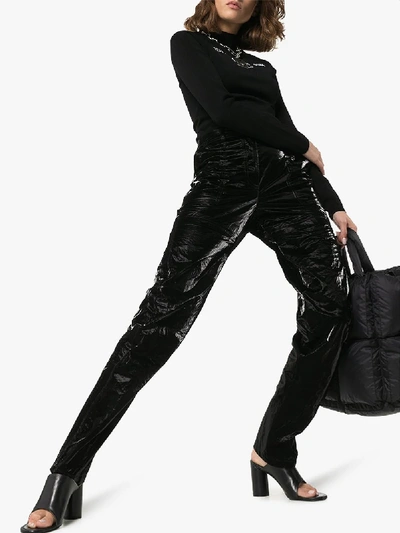 Shop Alyx 1017  9sm Crinkled Patent Trousers In Black