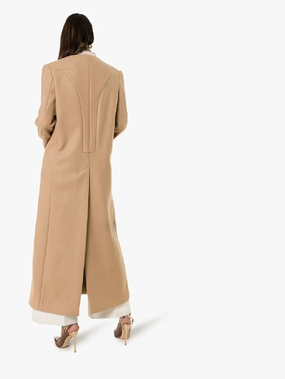 Shop Haider Ackermann Collarless One Button Wool Coat In Brown