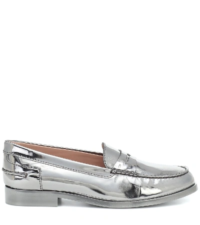 Shop Tod's Metallic Leather Loafers