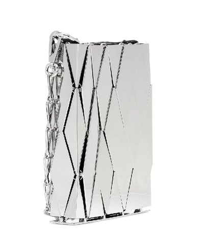 Shop Paco Rabanne Lozenge Mini Crossbody Bag In Silver