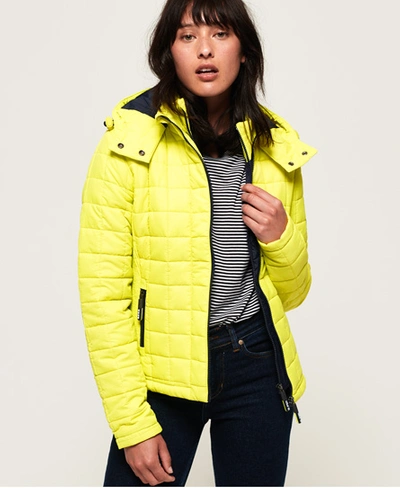 verwerken Smelten voorspelling Superdry Hooded Box Quilt Fuji Jacket In Yellow | ModeSens