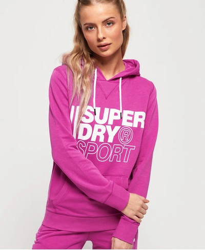 Shop Superdry Core Sport Overhead Hoodie In Fuchsia
