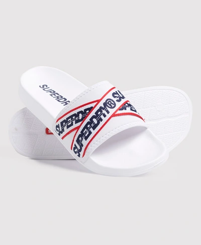 Shop Superdry City Beach Sliders In White