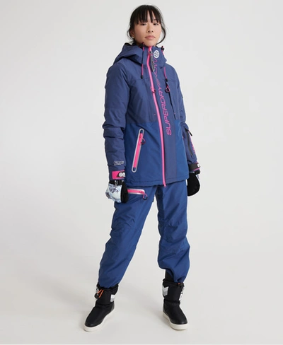 Shop Superdry Women's Slalom Slice Ski Pants Navy / Vortex Navy Space Dye