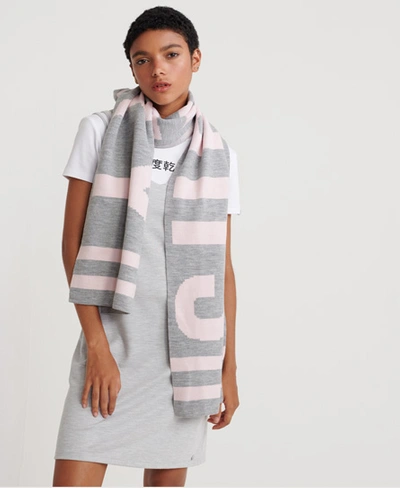 Shop Superdry Urban Logo Scarf In Grey