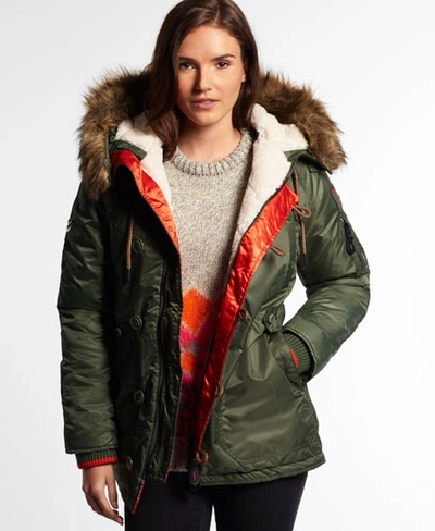 Shop Superdry Sd-3 Parka Coat In Orange