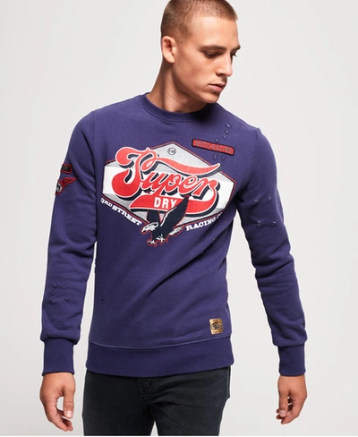 Shop Superdry Custom 1334 Sweatshirt In Navy