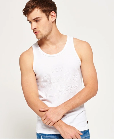 Shop Superdry Embossed Vintage Logo Vest Top In White