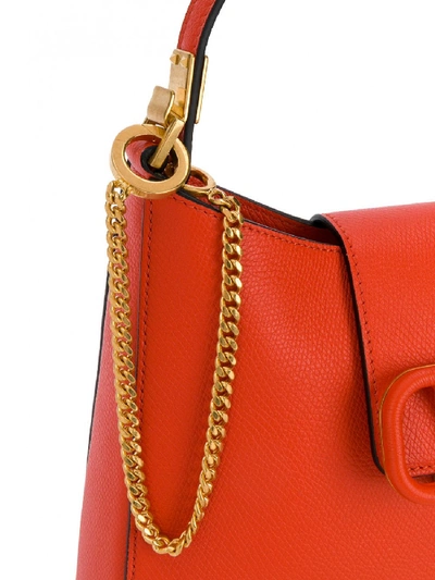 Shop Valentino Vsling Leather Hobo Bag In Orange