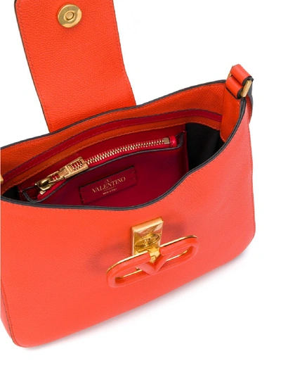 Shop Valentino Vsling Leather Hobo Bag In Orange