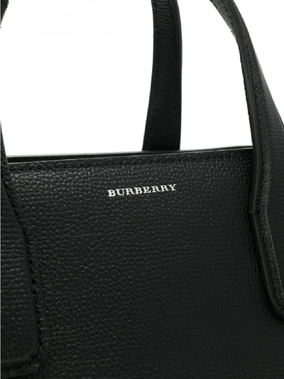 Shop Burberry Banner Leather Crossbody Bag In Black