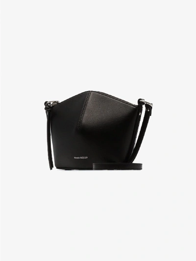 Shop Alexander Mcqueen Leather Mini Bucket Bag In Black