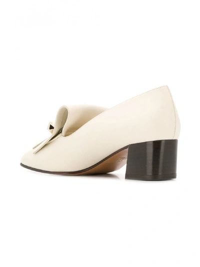 Shop Valentino Uptown Leather Loafers In White