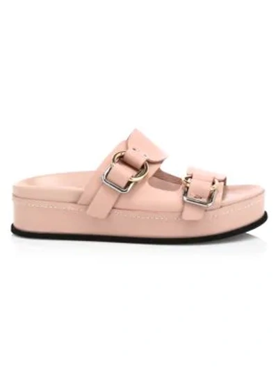 Shop 3.1 Phillip Lim / フィリップ リム Freida Buckle Leather Flatform Sandals In Blush