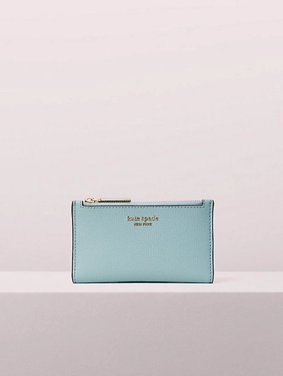 Shop Kate Spade Sylvia Small Slim Bifold Wallet In Frosted Spearmint