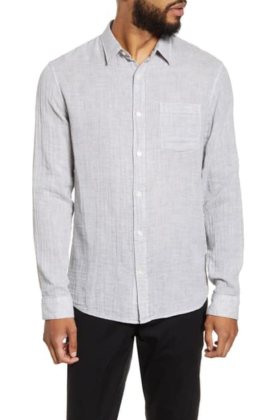Shop Vince Classic Fit Double Face Button-up Shirt In White