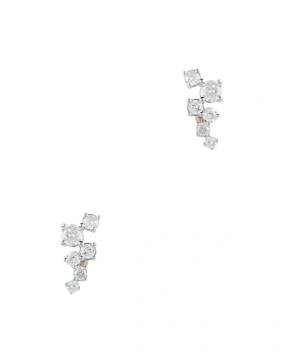 Shop Adina Reyter Scattered Diamond Stud Earrings In Metallic