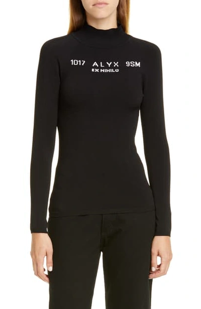 Shop Alyx 107  9sm Ex Nihilo Logo Mock Neck Sweater In Black
