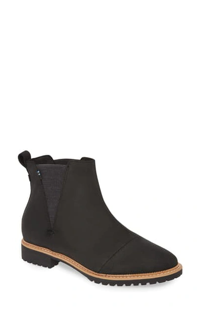 Shop Toms Cleo Water Resistant Chelsea Boot In Black Leather