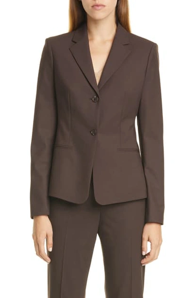 Shop Hugo Boss Jatinda Stretch Wool Jacket In Black Coffee