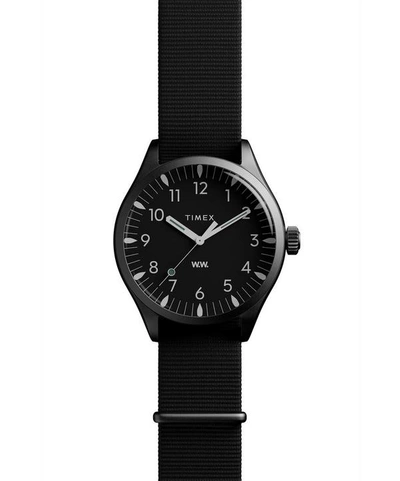 Shop Wood Wood X Timex Waterbury Watch In Black