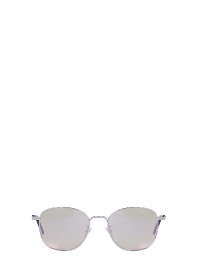 Shop Saint Laurent New Wave Sl 299 Sunglasses In Argento