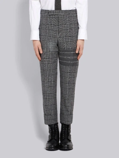 Shop Thom Browne 4-bar Checkered Trousers In Grey