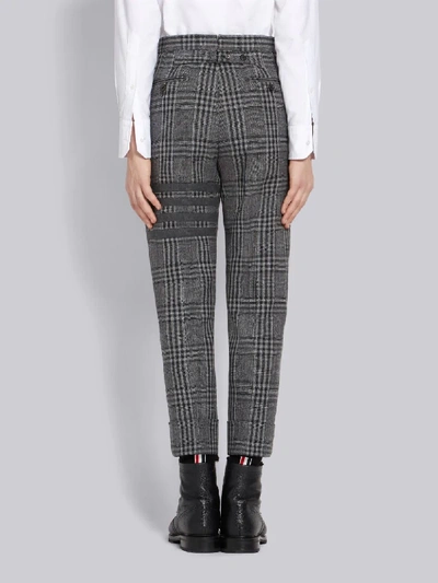 Shop Thom Browne 4-bar Checkered Trousers In Grey