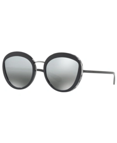 Shop Bvlgari Sunglasses, Bv8191 52 In Matte Black/grey Mirror Silver Gradient