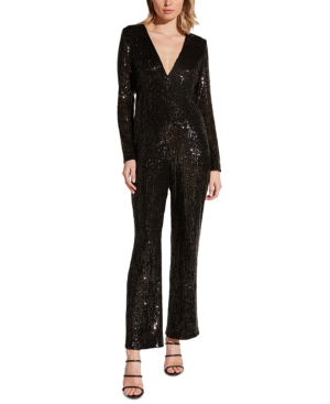 sequin long sleeve jumpsuit