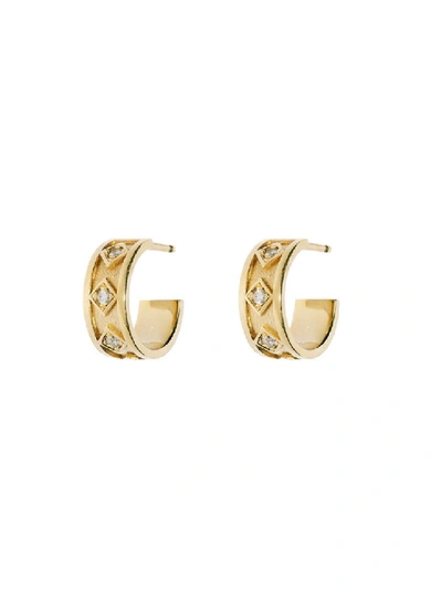 Shop Azlee Gold Women's Sky Small Diamond Hoops In Not Applicable