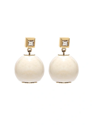 Shop Azlee Gold Women's 18k Yellow Gold And Carre Diamond Fossil Shell Studs In Not Applicable