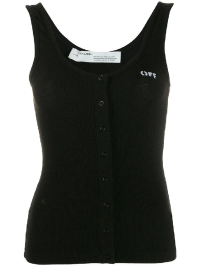 Shop Off-white Buttoned Tank Top In Black