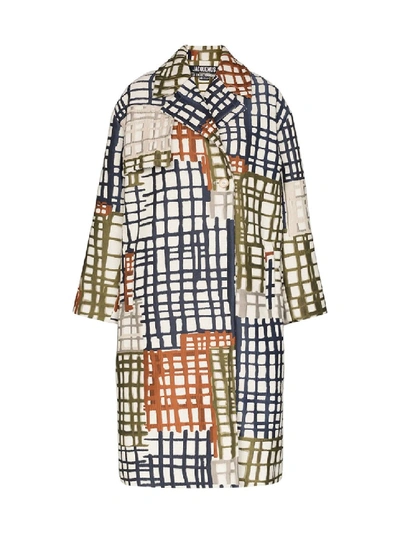 Shop Jacquemus Multicolor Women's Le Manteau Carreaux Multicolored Coat In Grey