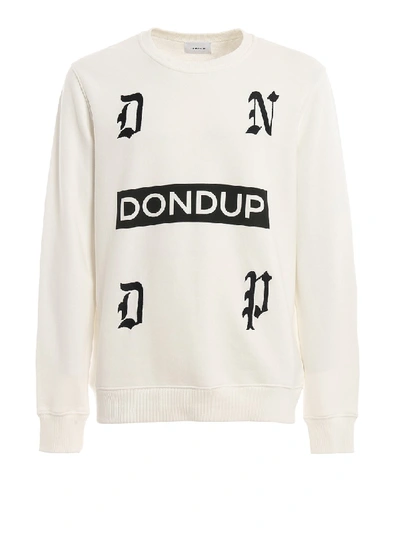 Shop Dondup Logo Print And Embroidery Sweatshirt In White