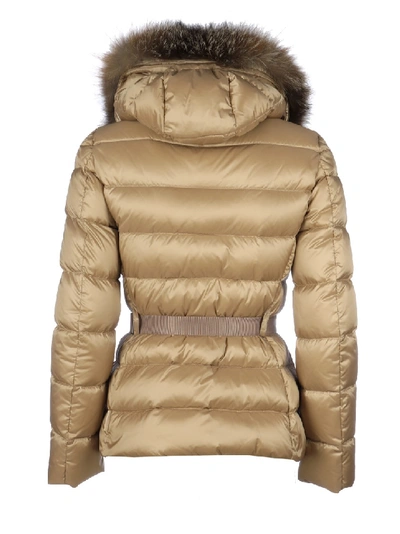 Shop Moncler Fur-trimmed Jacket In Neutrals
