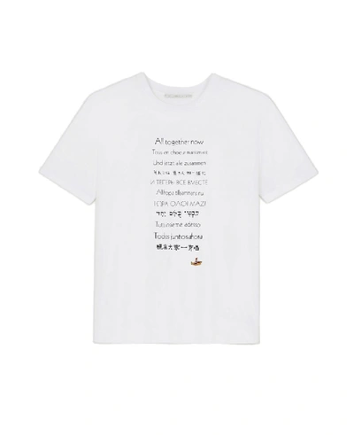 Shop Stella Mccartney Printed Cotton T-shirt In White